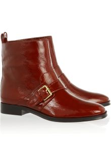 Kenzo Patent Leather Ankle Boots - Lyst