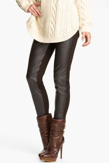 Michael by Michael Kors Mixed Media Leggings - Lyst