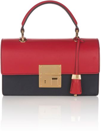 Michael Kors Accessories Ss Navy and Crimson Middleton East West Flap Stripe Bag - Lyst