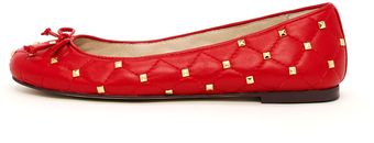 Michael Kors Quilted Studded Flat - Lyst
