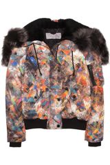 Mulberry Zany Zigzag Shearling Trimmed Printed Jacket
