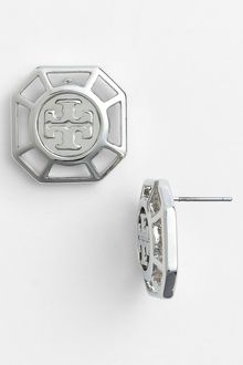 Tory Burch Audrina Logo Stud Earrings - Lyst
