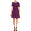 Yves Saint Laurent Flared Dress with Puckered Trim in Purple (eggplant) - Lyst