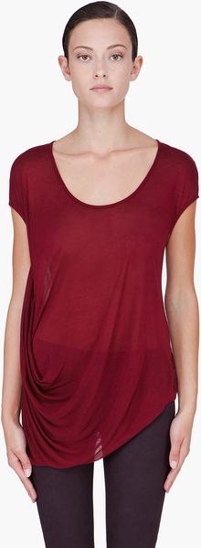 Helmut Lang Burgundy Deep Tuck Blouse - Lyst