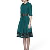 Oscar De La Renta Silk Faille Banded Seam Detail Hem Dress in Blue (nile) - Lyst