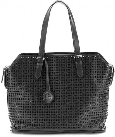 Christian Louboutin Studded Leather Shopper in Black - Lyst
