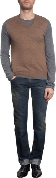 Dolce & Gabbana Combo Crewneck Sweater in Gray for Men (grey) - Lyst