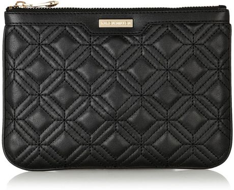 Karen Millen Quilted Collection Zip Top Purse in Black - Lyst