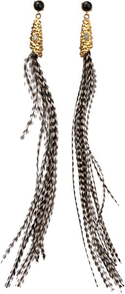 L'agence Cosmic Drip Feather Earrings in Silver (yellow) - Lyst