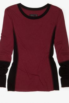 Rag & Bone/knit Long Sleeve Colorblock Tee Blackwhite - Lyst
