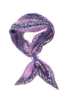 Roberto Cavalli Plisse Leopard Print Silk Square Scarf - Lyst