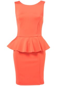 Topshop Scuba Peplum Pencil Dress - Lyst