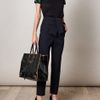 Yves Saint Laurent Leather and Jersey Top in Black - Lyst