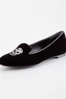 Alexander McQueen Skull Velvet Loafer - Lyst