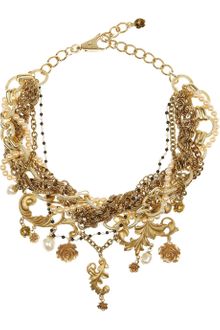 Dolce & Gabbana Goldplated Glass Pearl Necklace - Lyst
