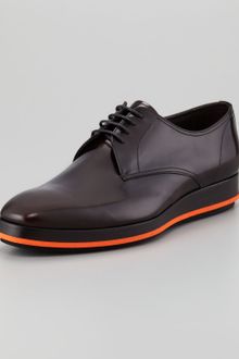 Prada Spazzolato Laceup Wingtip - Lyst