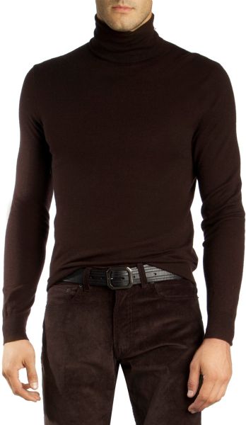 Ralph Lauren Black Label Turtleneck Sweater In Brown For Men | Lyst