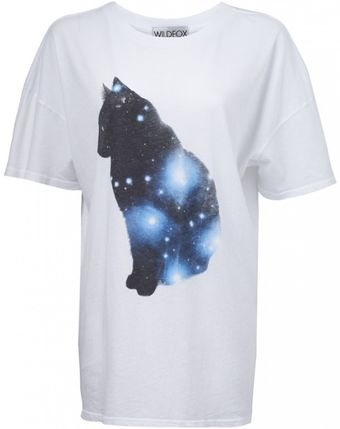 Wildfox Wildfox Galaxy Cat Tshirt Clean White - Lyst