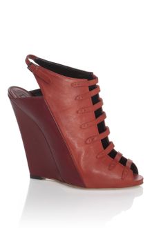 Narciso Rodriguez Orange Two-Tone Laces Slingback Bootie - Lyst