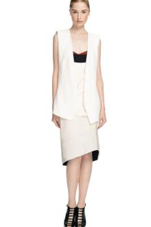Narciso Rodriguez White Linen Silk-Bonded Tweed Vest - Lyst