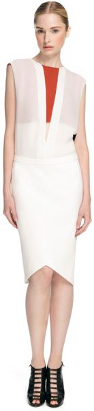 Narciso Rodriguez White Stretch Viscose Suiting Skirt in White - Lyst