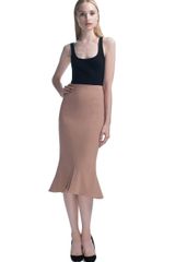 Zac Posen Tan Trumpet Hem Skirt