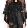 Kiki De Montparnasse Amour Satintrimmed Chantilly Lace Kimono in Black - Lyst