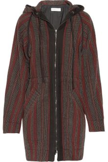 See By Chloé Patterned Wool Blend Hooded Coat - Lyst