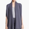 Donna Karan New York Collection Draped Cashmere Cardigan in Gray (geode) - Lyst