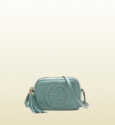 Gucci Soho Light Blue Leather Disco Bag in Blue Gucci Soho Light Blue Leather Disco Bag in Blue
