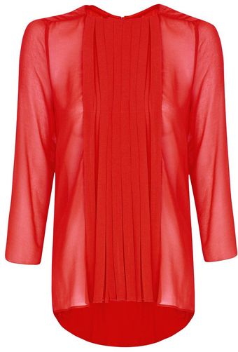 Mango Pleated Blouse - Lyst