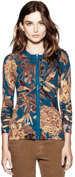 Tory Burch Bonnie Cardigan in Gold (twilight garnet) - Lyst