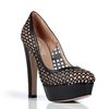 Valentino Black Studded Leather Platform Pumps in Black - Lyst
