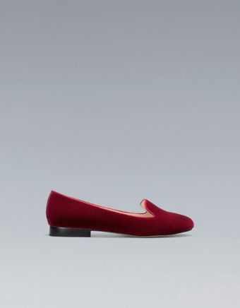 Zara Basic Velvet Slipper - Lyst