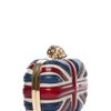 Alexander Mcqueen Britannia Skull Box Clutch  in Red (classic) - Lyst