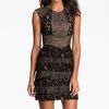 Bcbgmaxazria Lace Panel Ruffle Dress in Black (black combo) - Lyst
