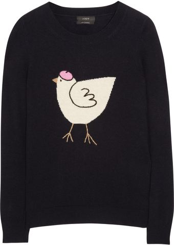 J.Crew French Hen Intarsia Woolblend Sweater - Lyst
