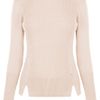 Karen Millen Texture and Plain Rollneck Jumper in Beige (cream) - Lyst