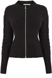 Karen Millen Twisted Cable Knit Cardigan - Lyst