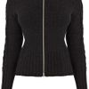 Karen Millen Twisted Cable Knit Cardigan in Gray (dark grey) - Lyst