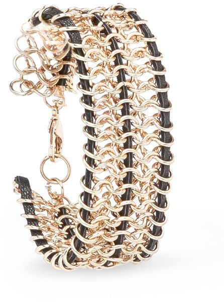 Mango Metal Mesh Bracelet in Gold (94) - Lyst