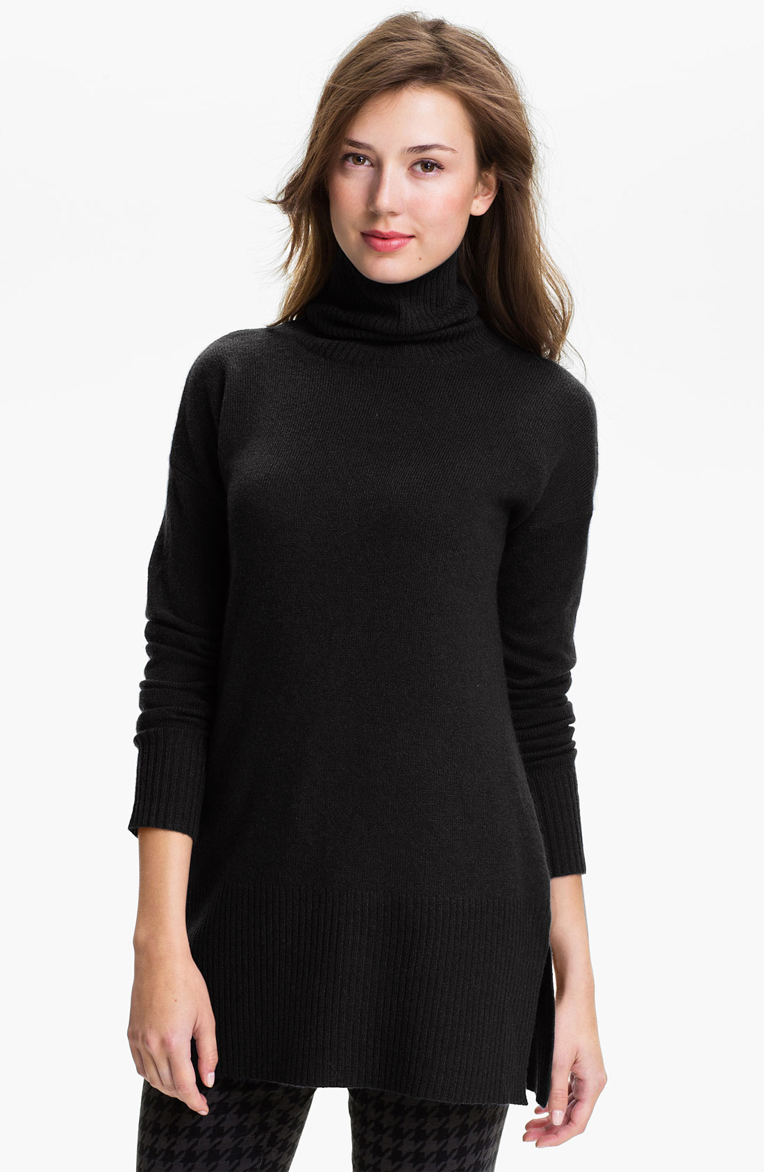 Only Mine Turtleneck Cashmere Tunic in Black | Lyst