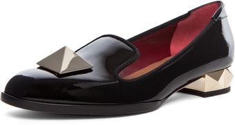 Valentino Platinum Metal Heel Loafer in Black - Lyst