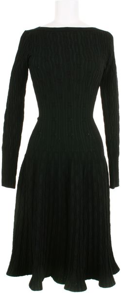 Alaïa Black and Green Dress in A Blend Of Virgin Wool - Lyst