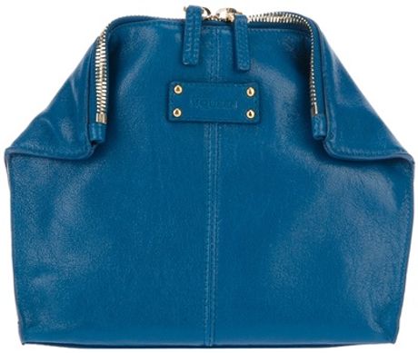 Alexander Mcqueen Folded Clutch Bag in Blue - Lyst