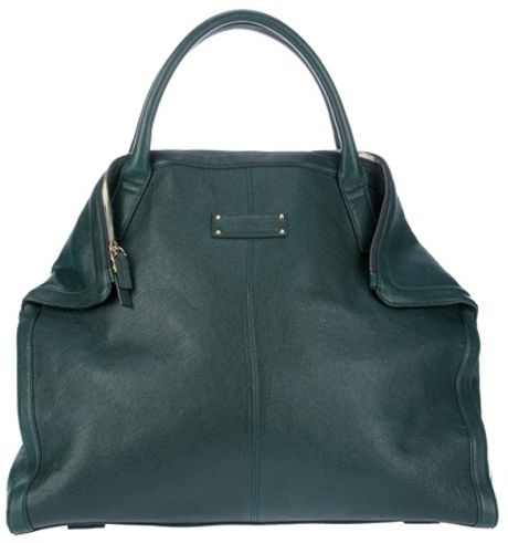Alexander Mcqueen Leather Tote in Green - Lyst