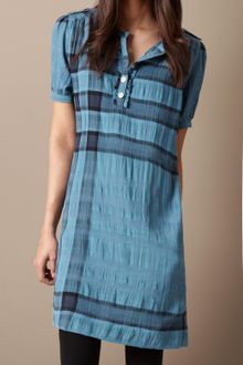 Burberry Brit Cotton Wool Check Dress - Lyst
