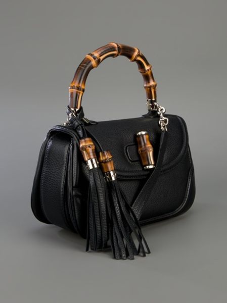 Gucci Bamboo Handle Shoulder Bag in Black (bamboo) | Lyst