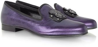Marc Jacobs Virginia Purple Lame Leather with Buckle Loafer - Lyst