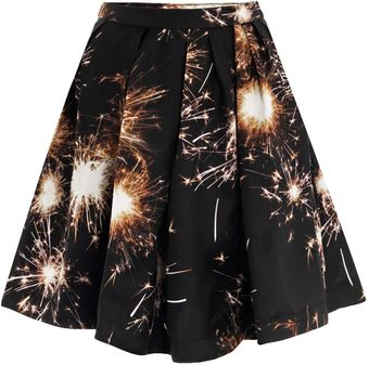 MSGM Firework-Print Skirt - Lyst